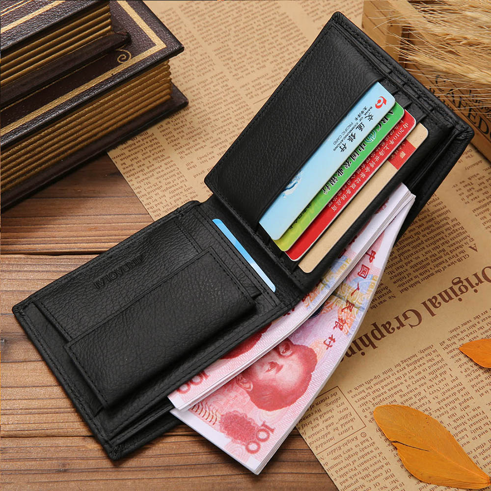 Herren Leder Brieftasche Portemonnaie Geldbeutel Geldbörse aus Echtem Leder mit Gravur/Textgravur