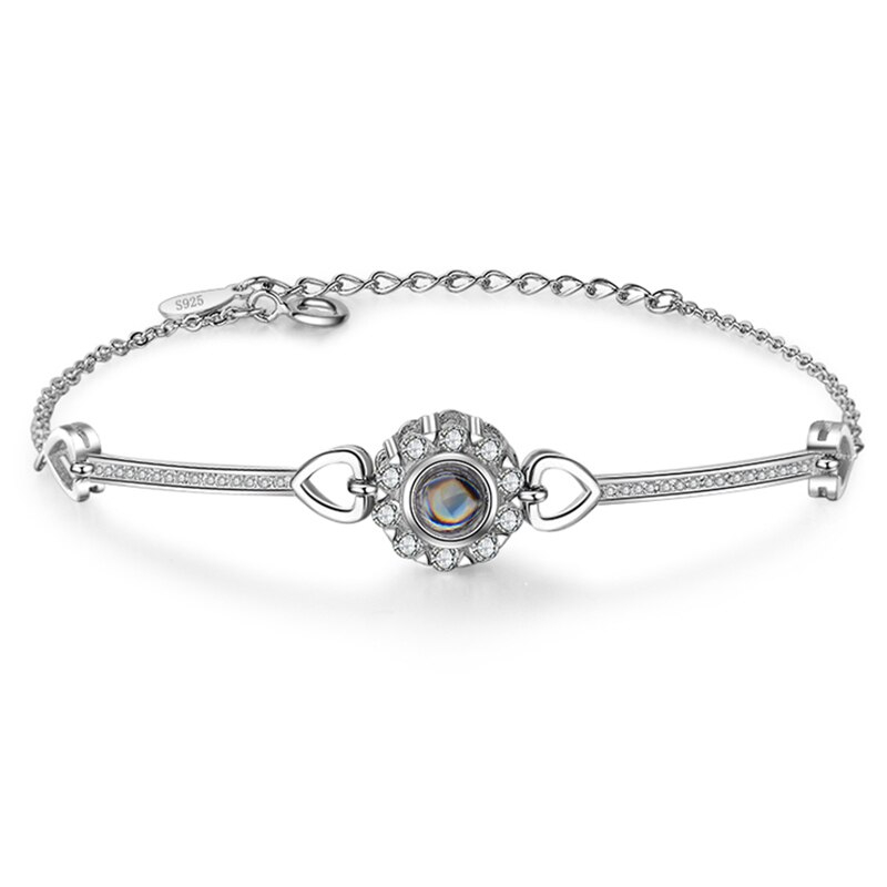Projektion Armband mit eigenem Bild Foto im Kristall-Stein 3D-Armband – Verstellbar