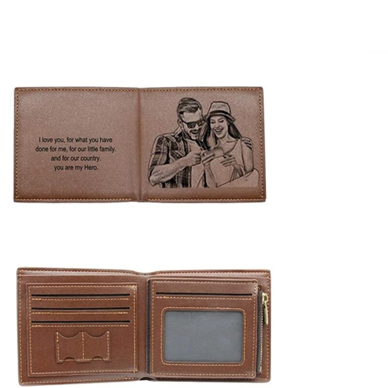 Personalisierte Brieftasche mit Text/Bild Gravur Geldbeutel Portemonnaie Geldbörse
