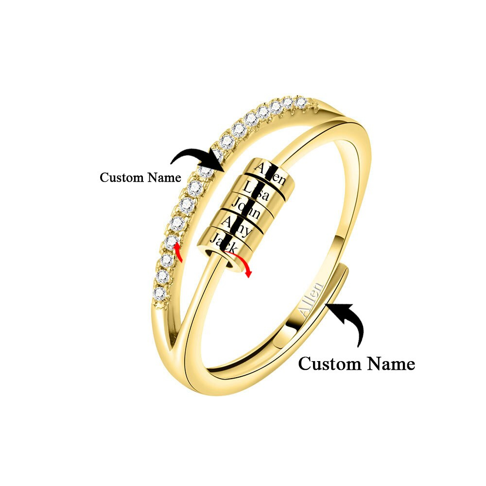 Verstellbarer Ring mit Gravur Namensgravur | Klasse-Gravur Personalisierter Ring