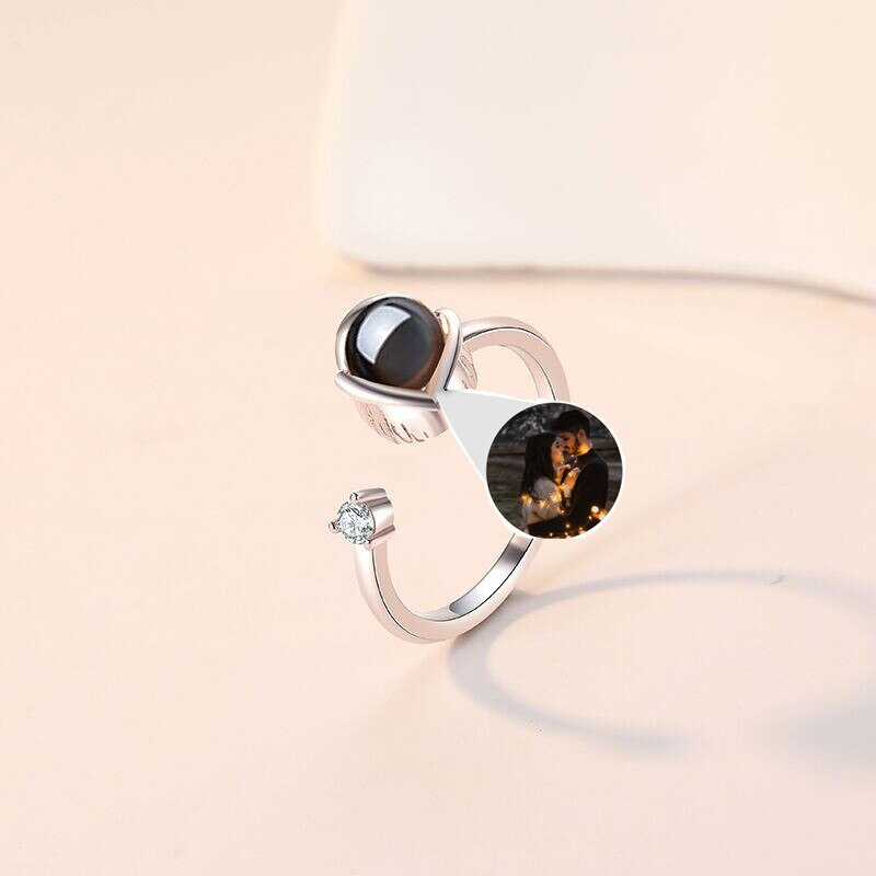 Verstellbarer Ring mit Fotoprojektion | Klasse-Gravur Personalisierter Projektion Ring