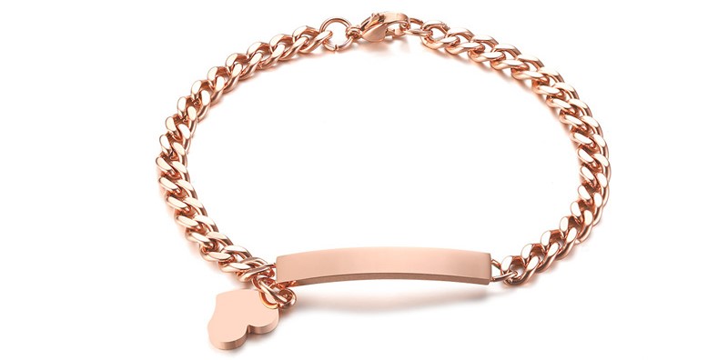 Personalisiertes Armband aus Edelstahl mit eigenem Namen Wunschtext Gravur Herz Symbol