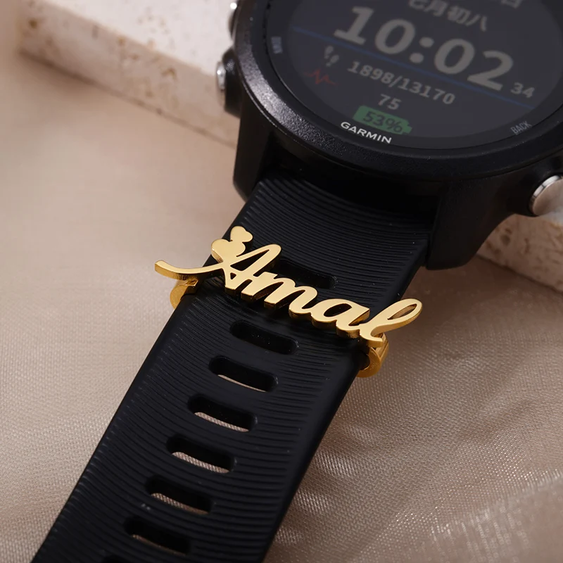 Namensanhänger für Armbanduhr – personalisierbarer Uhren-Anhänger mit Wunschname