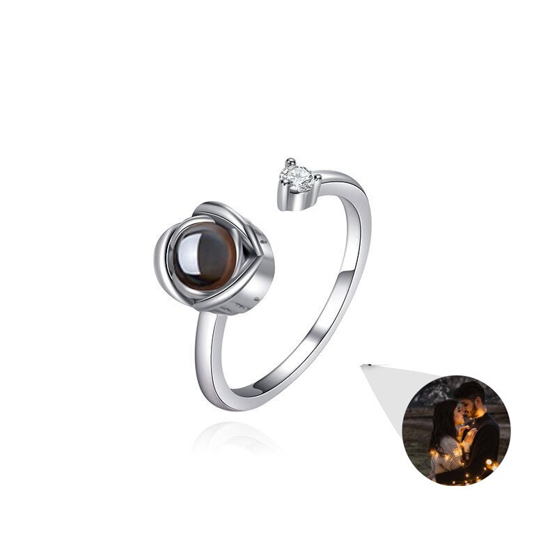 Verstellbarer Ring mit Fotoprojektion | Klasse-Gravur Personalisierter Projektion Ring