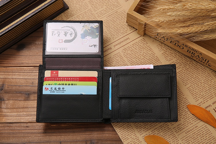 Herren Leder Brieftasche Portemonnaie Geldbeutel Geldbörse aus Echtem Leder mit Gravur/Textgravur