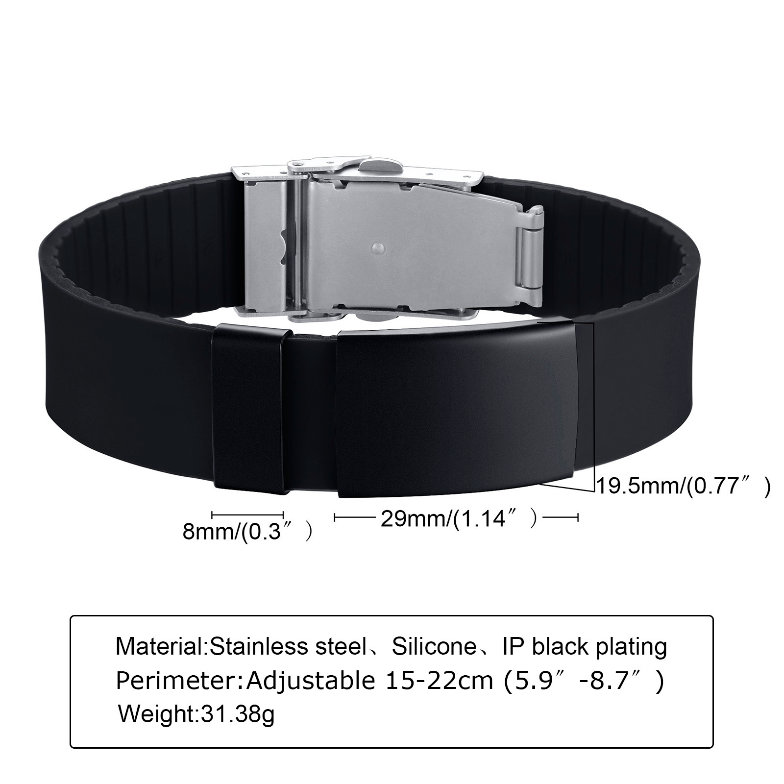 Sportarmband mit eigenem Namen Wunschtext Gravur Armband