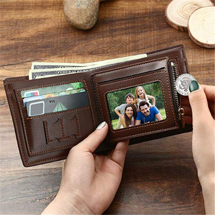 Personalisierte Brieftasche Geldbörse Geldbeutel Portemonnaie mit Fotogravur + Textgravur