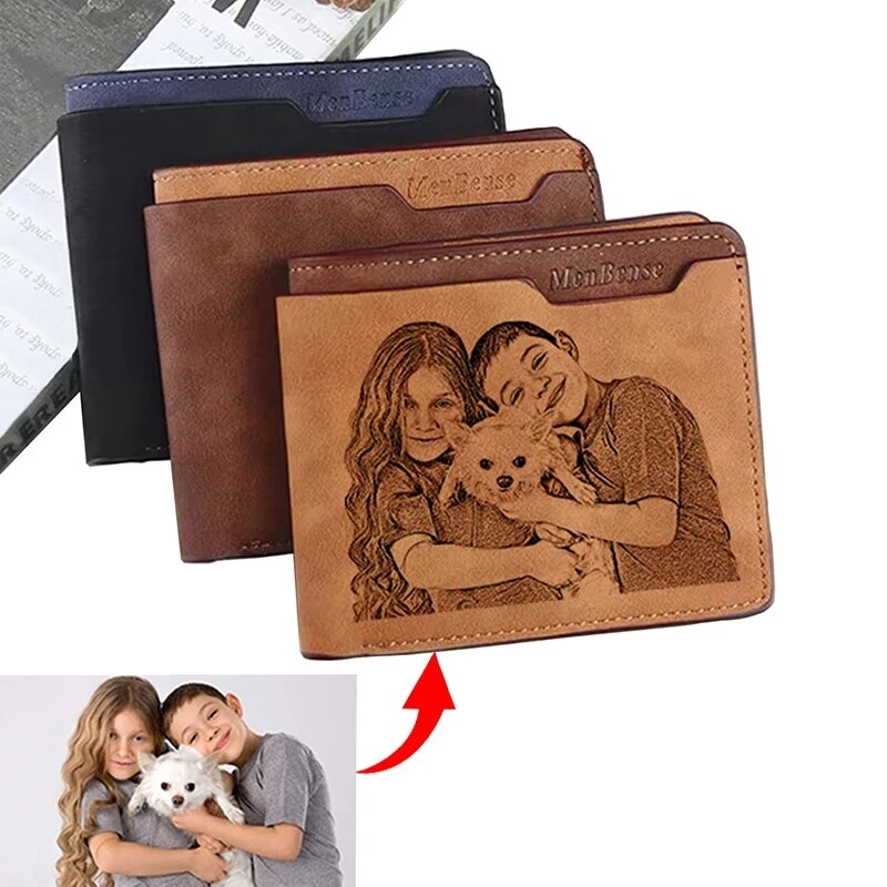Personalisierte Brieftasche Text/Bild Gravur Geldbeutel Geldbörse Portemonnaie
