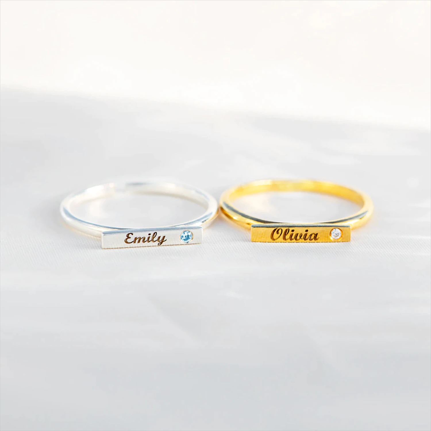 Ring mit Gravur | Klasse-Gravur Personalisierter Ring mit eigenem Namen Wunschtext