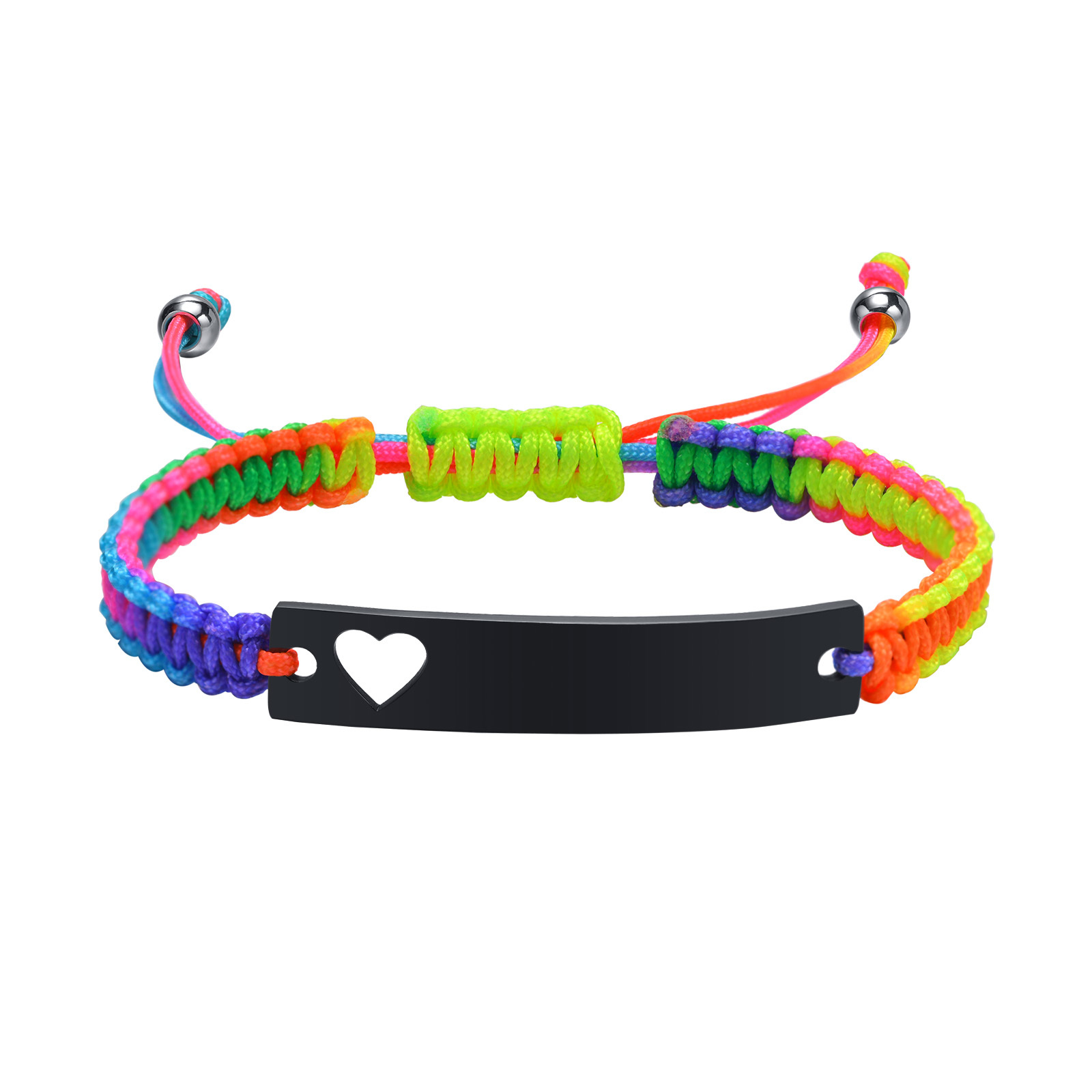 Buntes Armband mit eigenem Namen Wunschtext Gravur Personalisiert | Verstellbar