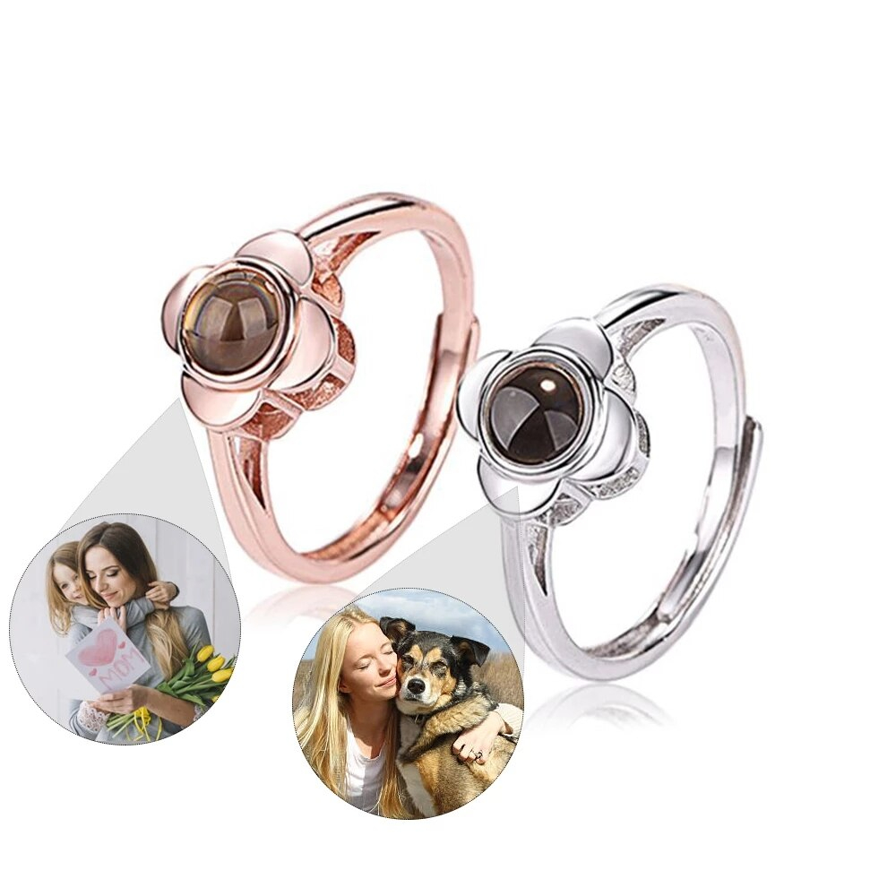 Personalisierter Ring mit Fotoprojektion | Klasse-Gravur Foto-Ring mit eigenem Bild