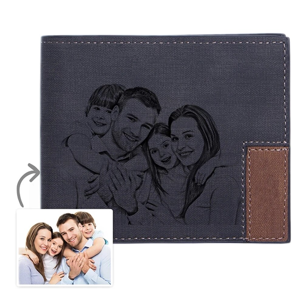 Personalisierte Brieftasche Text/Bild Gravur Geldbeutel Geldbörse Portemonnaie