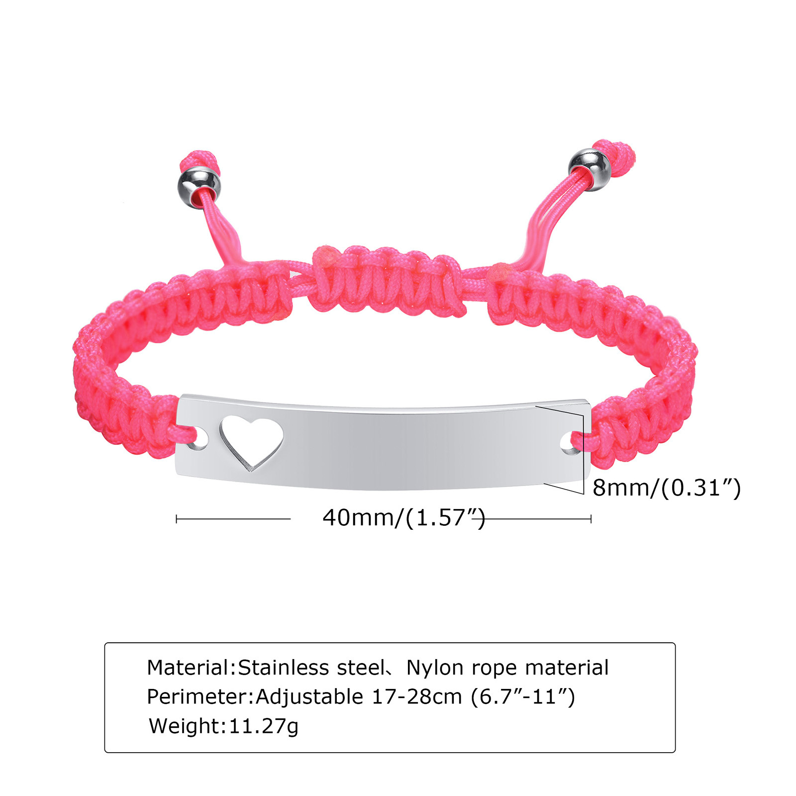 Buntes Armband mit eigenem Namen Wunschtext Gravur Personalisiert | Verstellbar