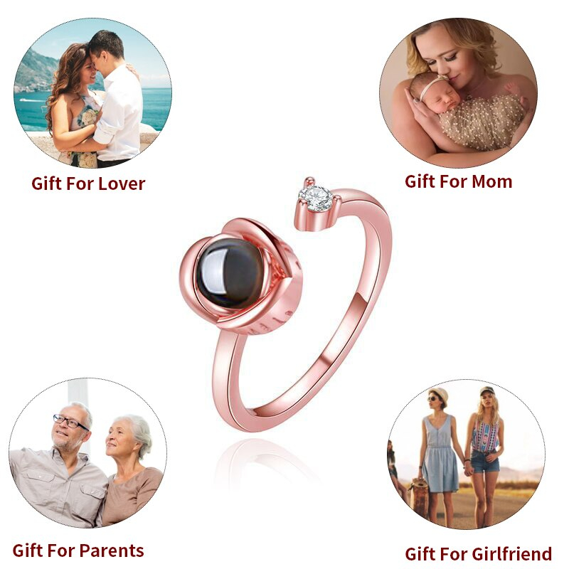 Verstellbarer Ring mit Fotoprojektion | Klasse-Gravur Personalisierter Projektion Ring