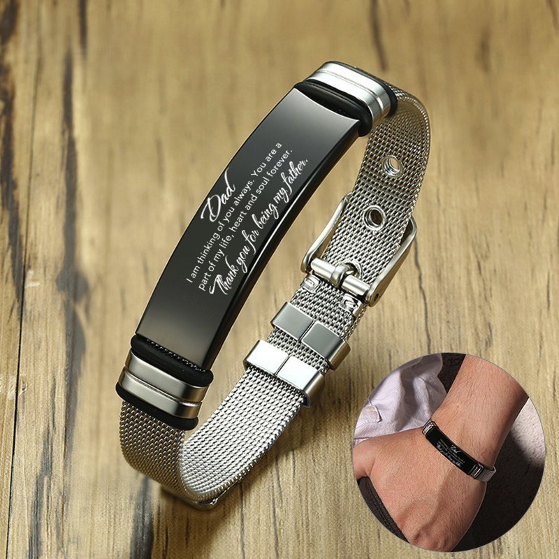 Verstellbares Herrenarmband aus Edelstahl – Personalisiert mit Namen oder Wunschtext