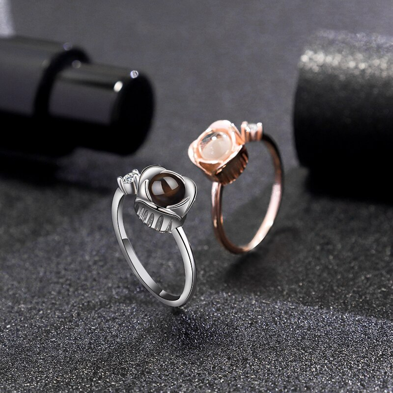 Projektion Ring mit eigenem Foto Bild im Kistall-Stein | Klasse-Gravur Personalisierter Ring
