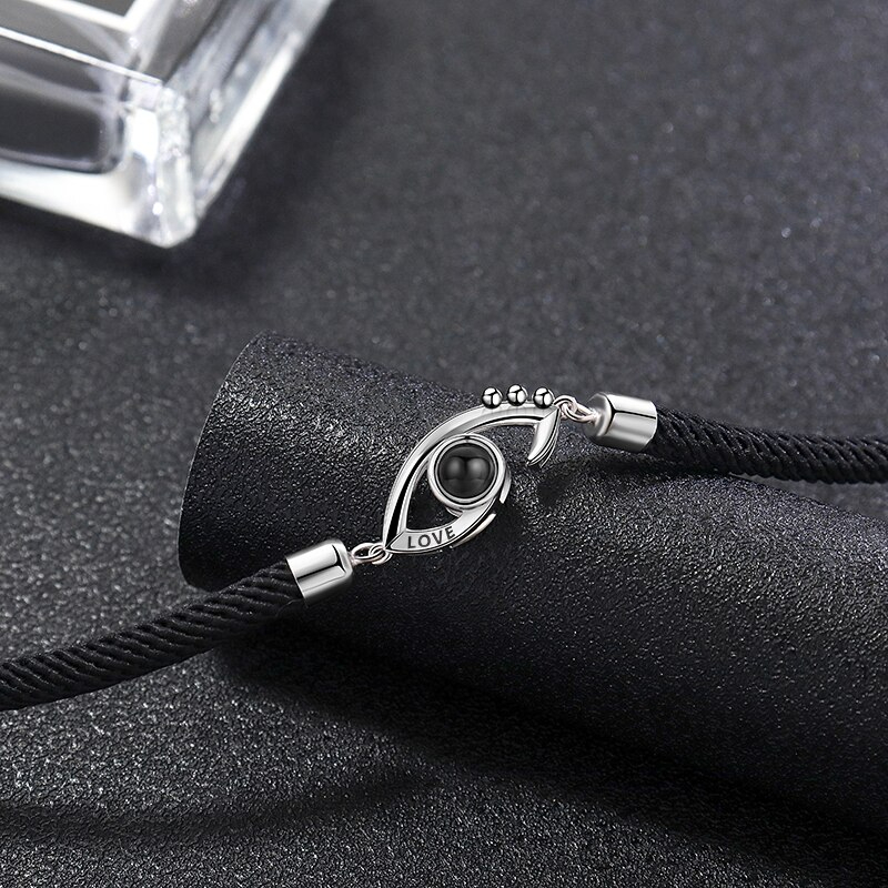 Verstellbares Projektion Armband (Augenförmig) mit eigenem Foto im Kristall-Stein 3D-Armband