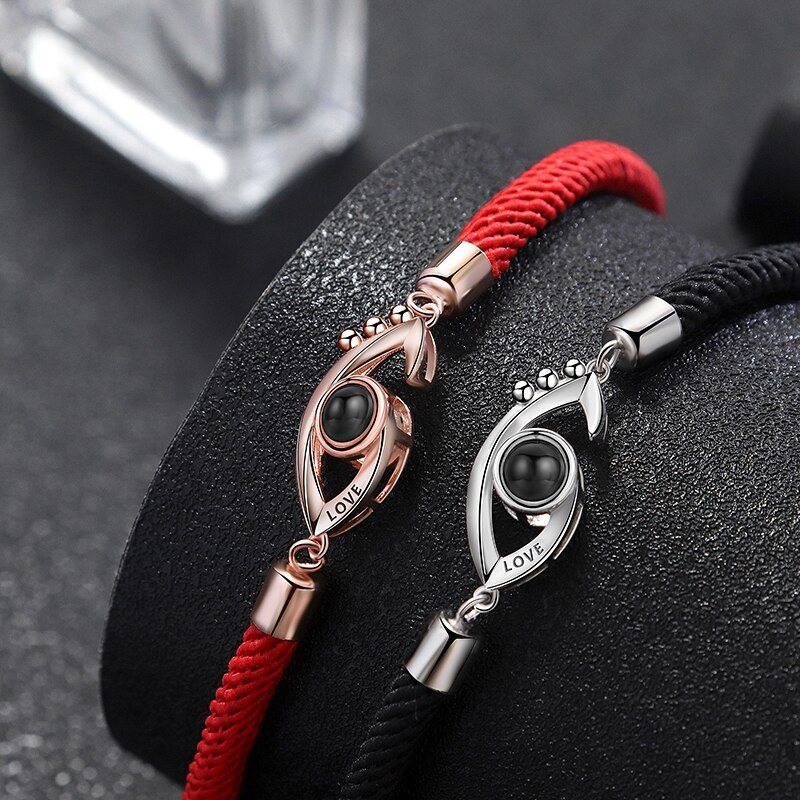 Verstellbares Projektion Armband (Augenförmig) mit eigenem Foto im Kristall-Stein 3D-Armband