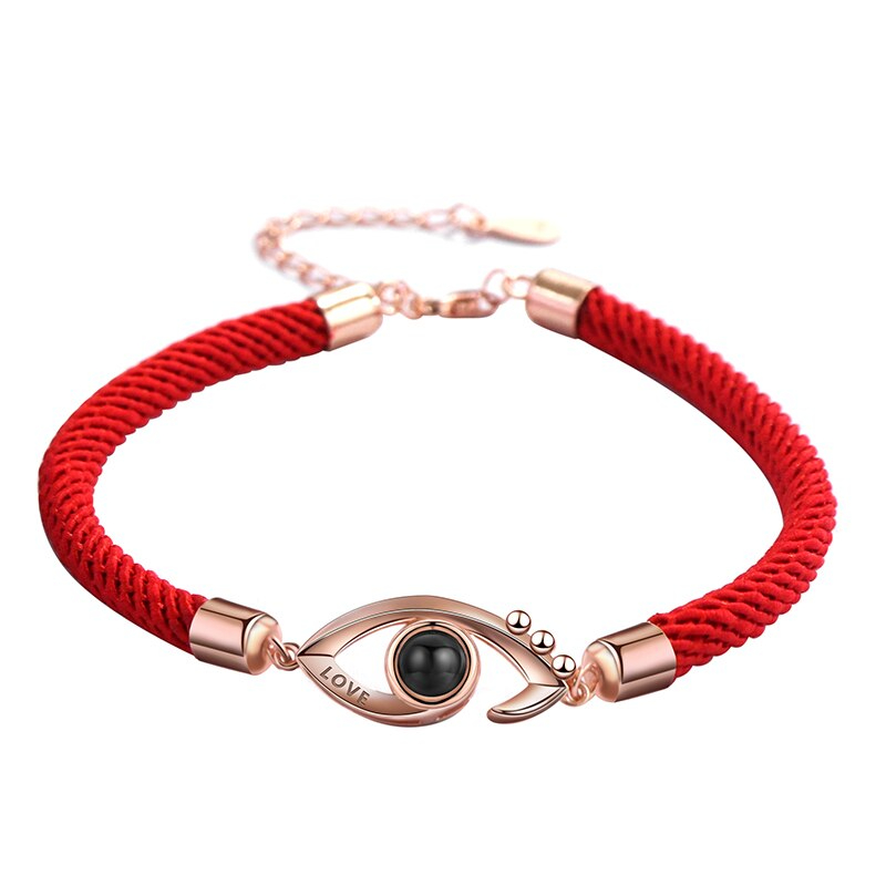 Verstellbares Projektion Armband (Augenförmig) mit eigenem Foto im Kristall-Stein 3D-Armband