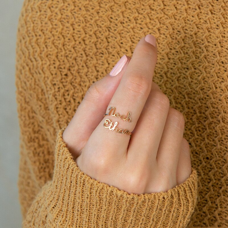 Damen Ring mit Namen-Signatur | Klasse-Gravur Personalisierter Ring