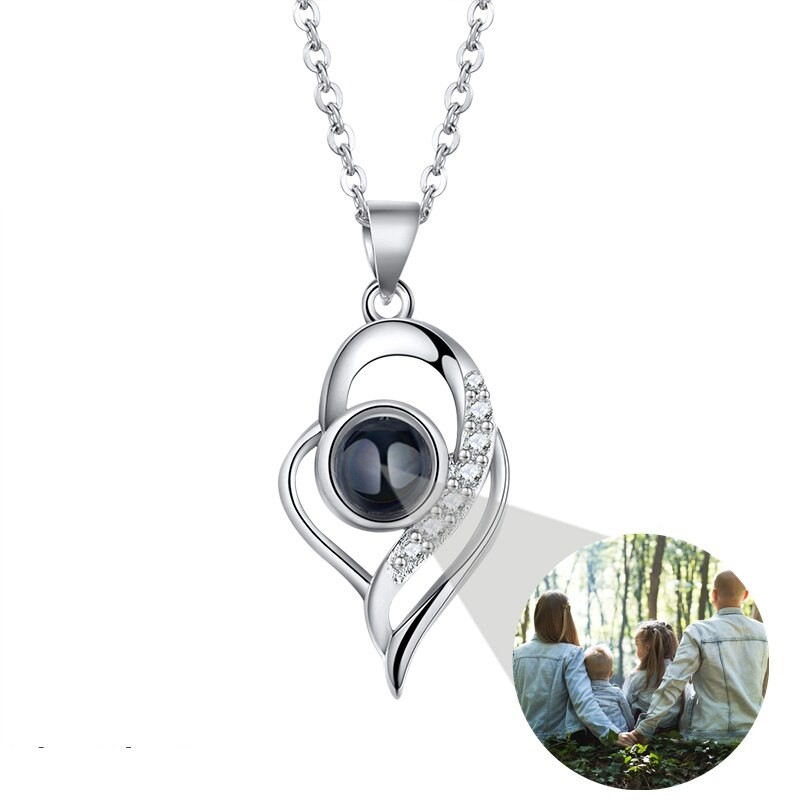 Halskette mit Fotoprojektion aus 925er Sterlingsilber – Personalisierte Damenkette mit eigenem Bild