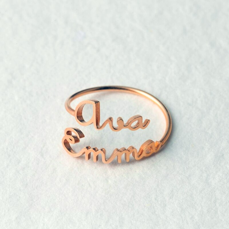 Damen Ring mit Namen-Signatur | Klasse-Gravur Personalisierter Ring