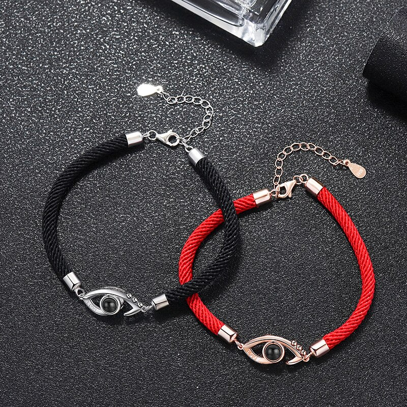 Verstellbares Projektion Armband (Augenförmig) mit eigenem Foto im Kristall-Stein 3D-Armband