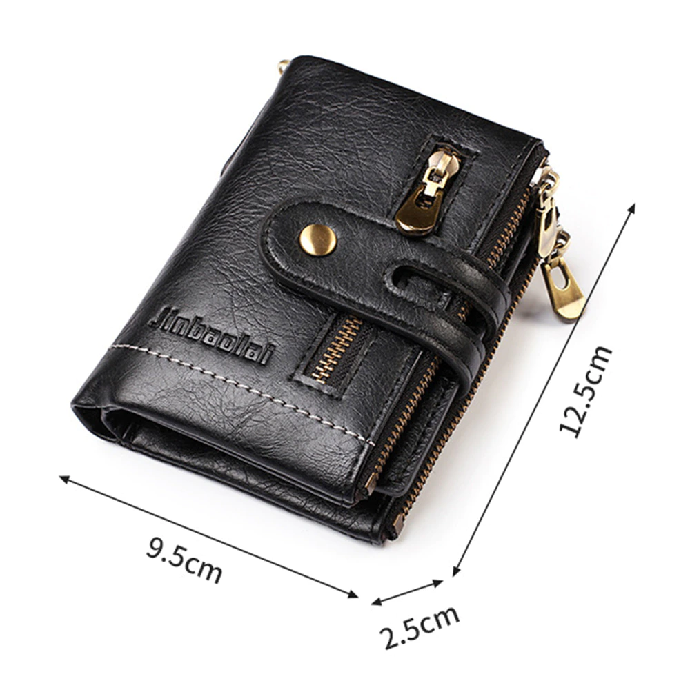Leder Brieftasche mit Kette + Text Gravur Geldbörse Geldbeutel Portemonnaie Personalisiert