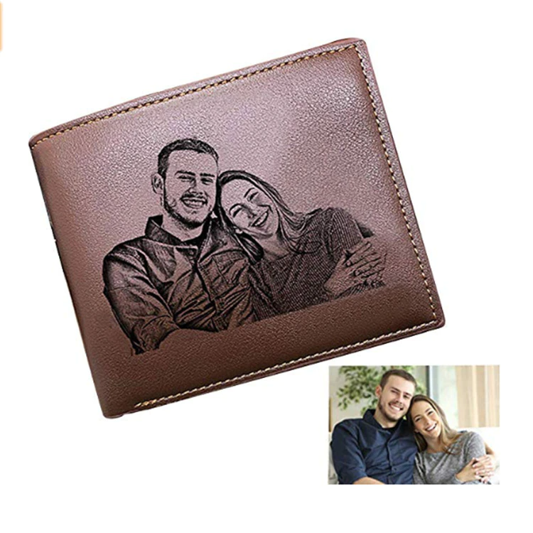 Personalisierte Brieftasche Geldbörse Geldbeutel Portemonnaie mit Fotogravur + Textgravur