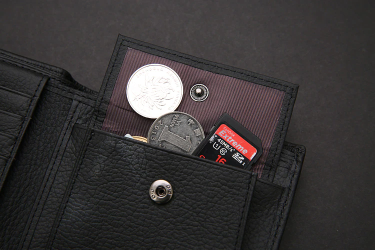 Herren Leder Brieftasche Portemonnaie Geldbeutel Geldbörse aus Echtem Leder mit Gravur/Textgravur