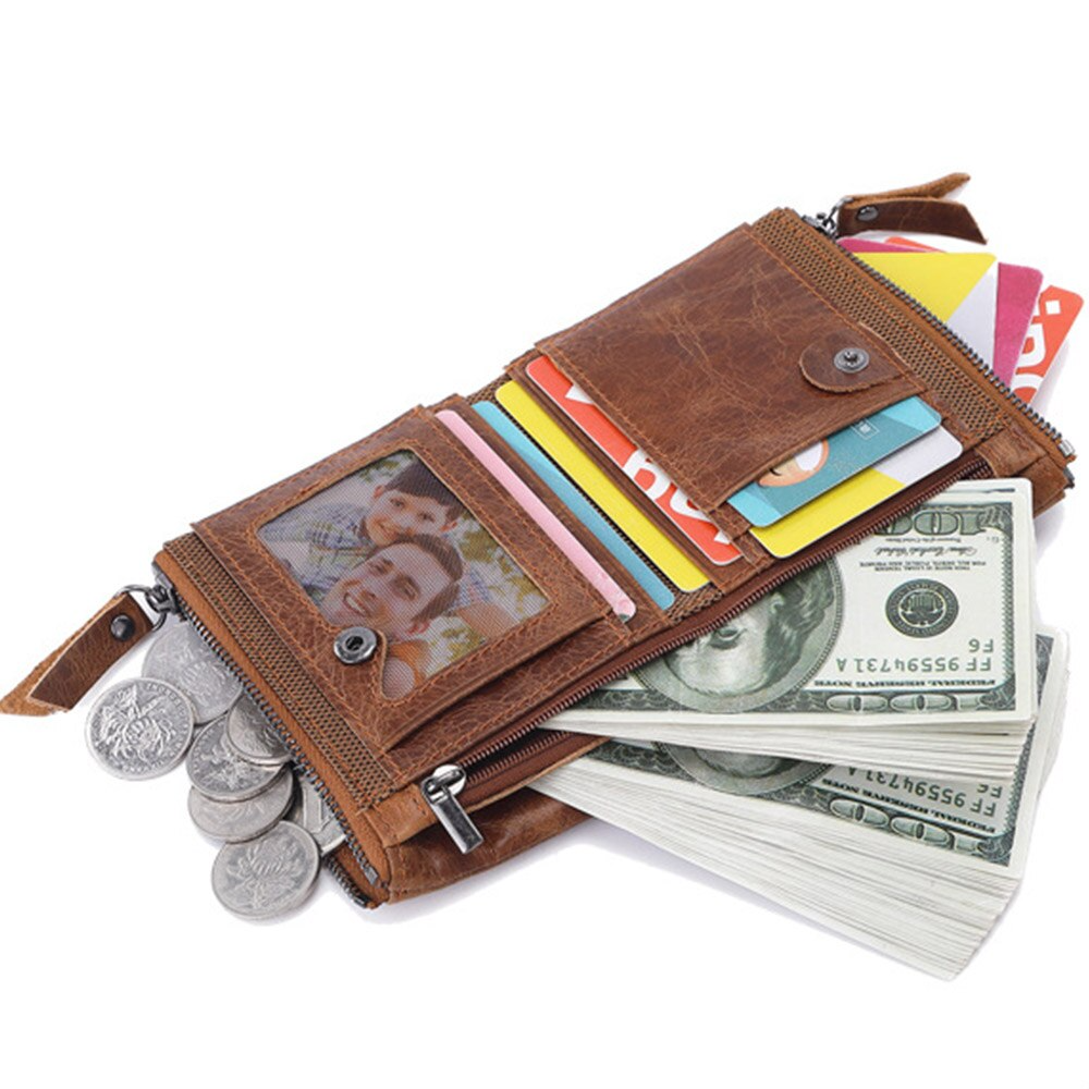 Personalisierte Echtleder Brieftasche Text Gravur Geldbörse Geldbeutel Portemonnaie Leder