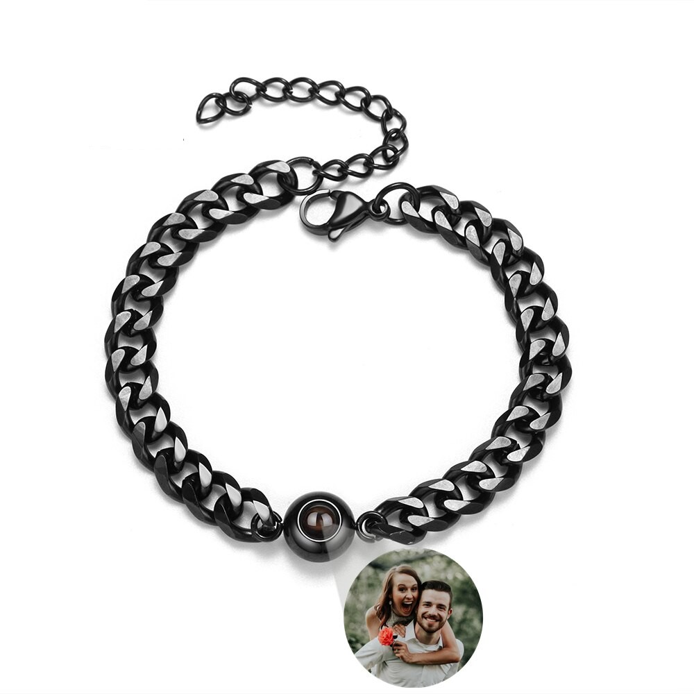 Edelstahl-Armband mit Fotoprojektion – personalisiert mit eigenem Foto