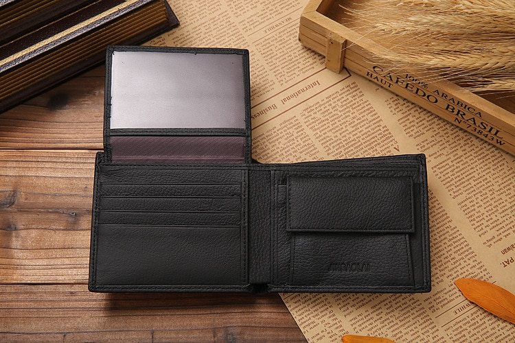 Herren Leder Brieftasche Portemonnaie Geldbeutel Geldbörse aus Echtem Leder mit Gravur/Textgravur