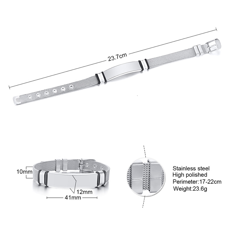 Edelstahl Armband mit eigenem Namen Herrenarmband Namensgravur