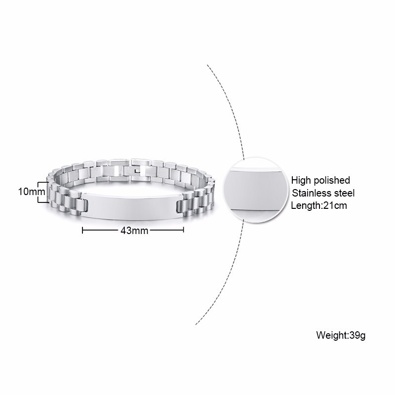 Herren Edelstahl Armband mit eigenem Namen Personalisiertes Herrenarmband Wunschtext Gravur