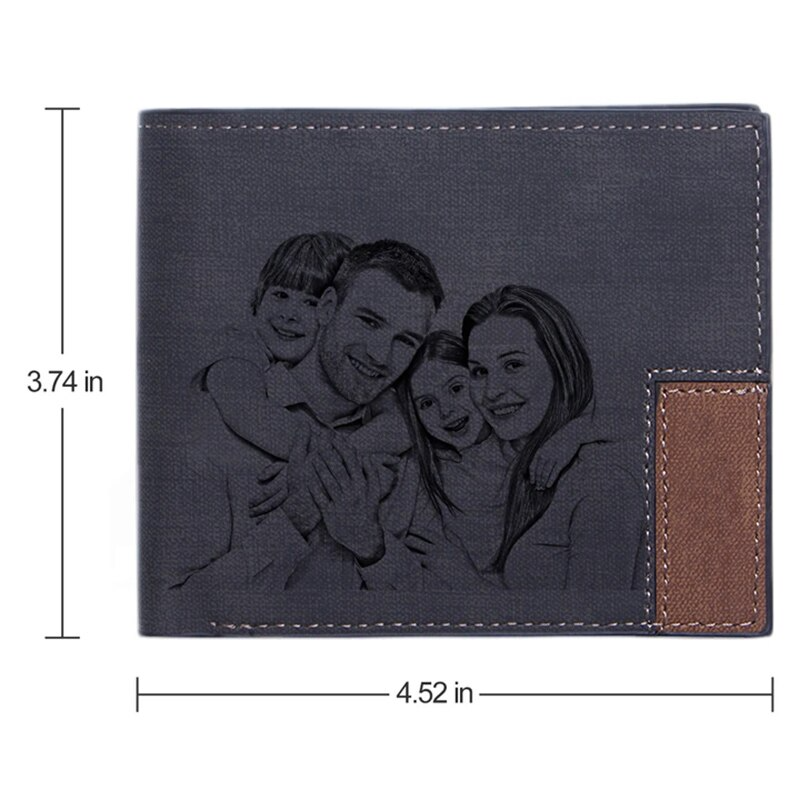 Personalisierte Brieftasche Text/Bild Gravur Geldbeutel Geldbörse Portemonnaie