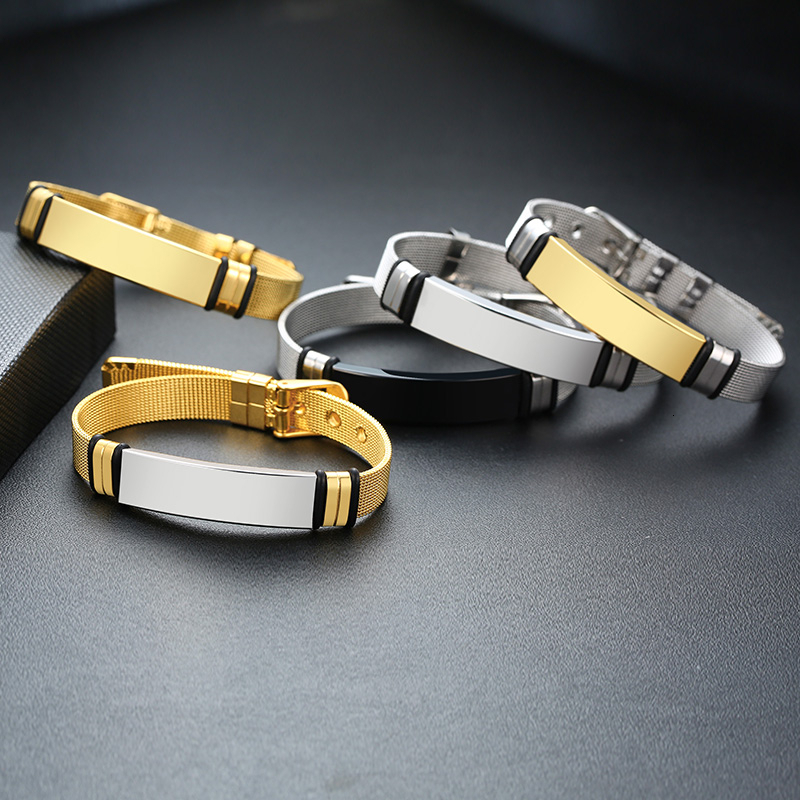 Edelstahl Armband mit eigenem Namen Herrenarmband Namensgravur